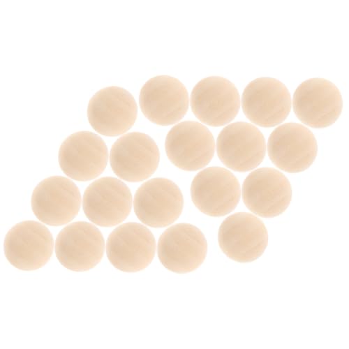 AUTSUPPL 24 Stück Teiliges Halbe Holzperlen Naturbelassene Holzkugeln zum Basteln Leichte Strapazierfähige Holzformen für DIY Dekorationen und Kinderhandwerk von AUTSUPPL
