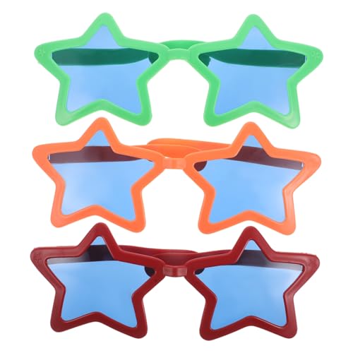 AUTSUPPL 3 Stück Hawaii Party Brillen Sternförmig Lustige Dekorationsbrille für Selfie Strand Geburtstagsfeier Sommer Zubehör Mädchen Poolside Neuheit von AUTSUPPL