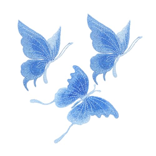 AUTSUPPL 3 Stück Teiliges Bestickte Schmetterling Patches zum Aufnähen DIY Kleidung Reparatur Applikation für Jeans Röcke Taschen und Accessoires von AUTSUPPL