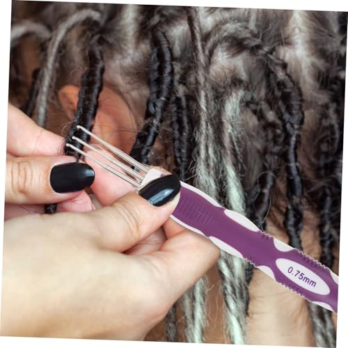 AUTSUPPL 3 Stück Teiliges Dreadlock Häkelnadel mit Weichem Griff Langlebiges Haarverriegelungswerkzeug für Zöpfe Vielseitig Einsetzbar für Verschiedene Haarlängen Typen Geeignet für Flecht von AUTSUPPL