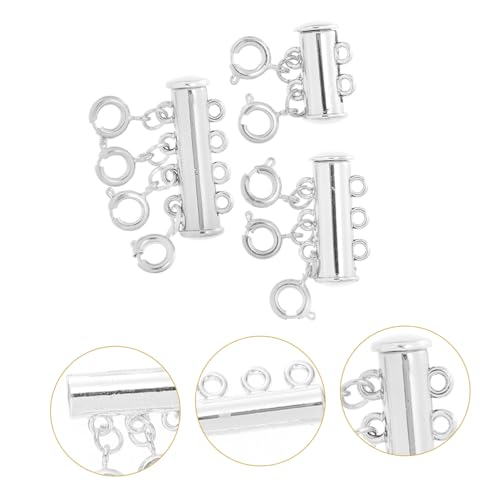 AUTSUPPL 3 Stück Teiliges Silber Starker Magnetverschluss für DIY Armbänder und Halsketten Feine Verarbeitung Sichere Verbindung Einfach zu Bedienen Langlebig und Hautfreundlich von AUTSUPPL
