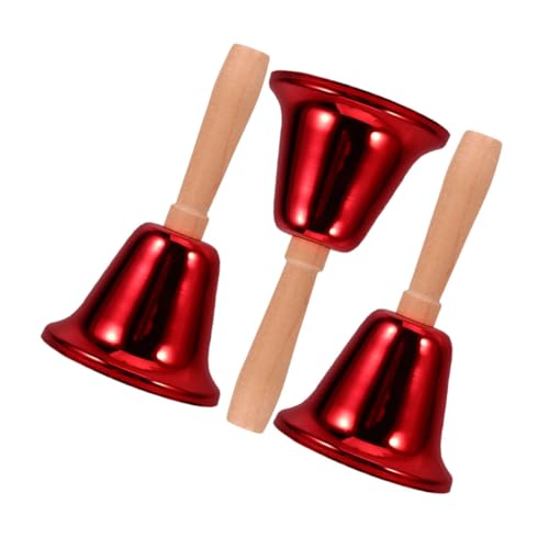 AUTSUPPL 3 Stück Teiliges Vintage Metall-handglocken Holzgriff Laut Klingelnd für Restaurant Klassenzimmer Service und Häusliche Nutzung Tragbar und Langlebig von AUTSUPPL