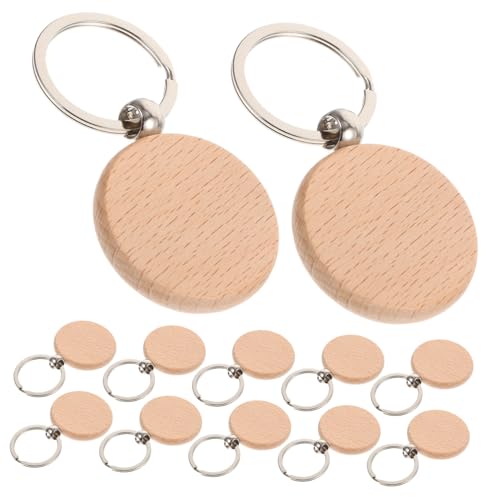 AUTSUPPL 30 Stück Holz Schlüsselanhänger Blanko aus Langlebigem Buchenholz DIY Schlüsselanhänger zum Basteln Beschriften und Dekorieren Naturbelassen Vielseitig Einsetzbar für Schlüssel von AUTSUPPL