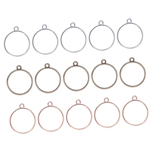 AUTSUPPL 30 Stück Offene Rückseiten Bezel Anhänger Legierung Leere für UV Harz Bastelarbeiten DIY Schmuckherstellung Antik Bronze Silber Gold von AUTSUPPL