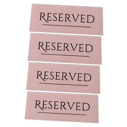 AUTSUPPL 4 Stück Acryl Reserved Tischschild Roségold Doppelseitig Klare Sitzplatzschilder für Hochzeit Restaurant Feierlichkeiten Gästereservierung von AUTSUPPL
