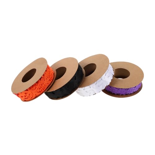 AUTSUPPL 4 Stück Halloween-dekorband Set mit Geist Fledermaus Kürbis Spinnennetz Vielseitiges Geschenkband für Partydeko Diy-kranz Halloween-geschenkverpackung Dekoratives Geschenkband von AUTSUPPL