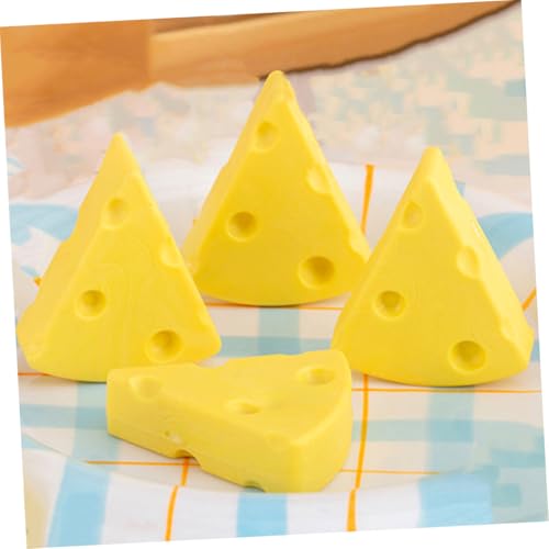 AUTSUPPL 4 Stück Lustige Käse Radiergummis aus Robustem Gummi Vielseitig als Partydeko Schulbelohnungen und Halloween Geschenke Niedliche Käseform für Klassenzimmer von AUTSUPPL