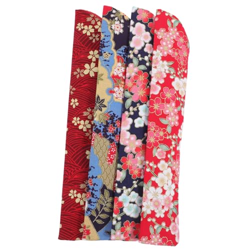 AUTSUPPL 4 Stück Teiliges Japanische Fächer Tasche aus Hochwertiger Seide Faltbare Handfächer Tragetasche mit Floralem Muster Leicht und Langlebig Geeignet für Handheld Fans und von AUTSUPPL