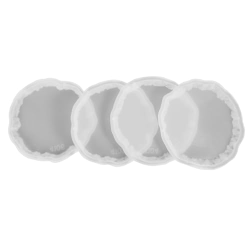 AUTSUPPL 4 Stück Teiliges Silikon Gießform für DIY Epoxidharz Untersetzer Langlebige Reißfeste Formen für Kreative Tassenmatten und Tablettgestaltung Vielseitig für Heimdekoration und von AUTSUPPL