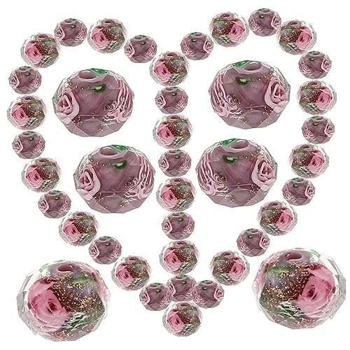 AUTSUPPL 40 Stück DIY Stone Spacer Beads mit Blumenmuster für Armbänder und Ohrringe Handgemachte Bastelperlen für Schmuckdesign AUTSUPPL 40 Stück DIY Stone Spacer Beads mit Blumenmuster für Armbänder und Ohrringe Handgemachte Bastelperlen für Schmuckdesign von AUTSUPPL