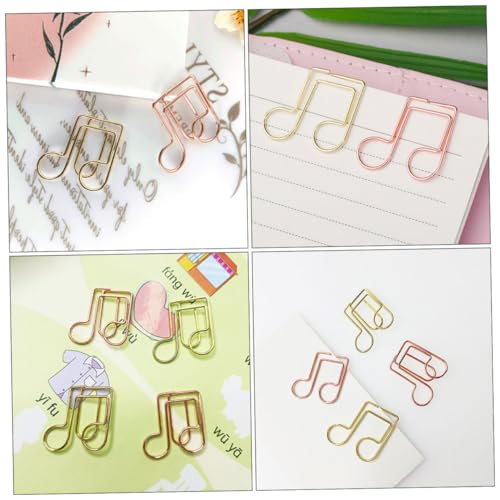 AUTSUPPL 40 Stück Metall Büroklammern Musiknoten Form Farbige Kleine Klammern für Dokumente Schule und Büro Dekorative Stabile Paper Clips für Vielseitige Verwendung von AUTSUPPL