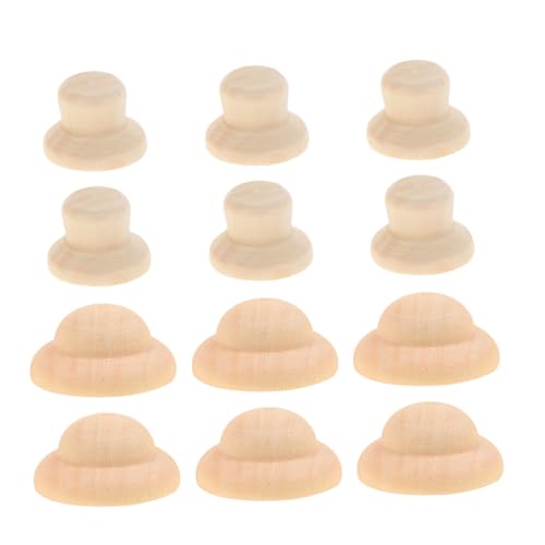 AUTSUPPL 40 Stück Teiliges DIY Holz Puppenhüte Unbemalt zum Bemalen Naturbelassene Hüte für Basteln Leichtes Glattes Holz Kreative Erwachsenen handarbeit Zubehör von AUTSUPPL