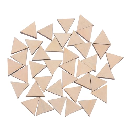 AUTSUPPL 40 Stück Teiliges Holz Dreiecke zum Basteln Naturbelassene Unvollendete Holzplatten Dreieckige Mosaikfliesen für DIY Handwerk Kreative Dekoration Moderne Geometrische Form von AUTSUPPL