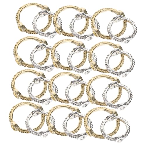 AUTSUPPL 40 Stück Teiliges Perlenrahmen Kupfer Runde Metallverbindungsstücke mit Doppelloch Vielseitig für DIY Schmuckherstellung von Armbändern und Halsketten Langlebige Glänzende von AUTSUPPL