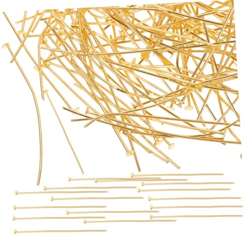 AUTSUPPL 400 Stück Metall Gold Schmuckherstellung Beading Pins Stecknadeln Kopf für DIY Armbänder Perlen Bastelzubehör Schmuckzubehör Erwachsene von AUTSUPPL