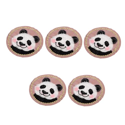 AUTSUPPL 5 Stück Niedliche Panda Aufnäher zum Aufbügeln Bestickte Eisen patches für Kleidung Taschen DIY nähzubehör Vielseitig Einsetzbar für Schuhe Hüte Handgefertigte Reparaturen von AUTSUPPL