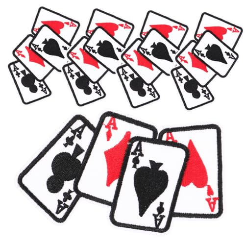 AUTSUPPL 5 Stück Teiliges Vintage Poker Aufnäher zum Aufbügeln Gestickte Patches für Kleidung DIY Kleidungsdekor und Reparatur Langlebige Stoffapplikationen für Jacken Pullover Kissen von AUTSUPPL