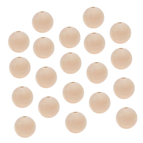 AUTSUPPL 50 Stück Holzperlen Rund Naturbelassen Glatt Holz Abstandshalter Perlen DIY Basteln Schmuckherstellung Armband Halskette Zubehör von AUTSUPPL