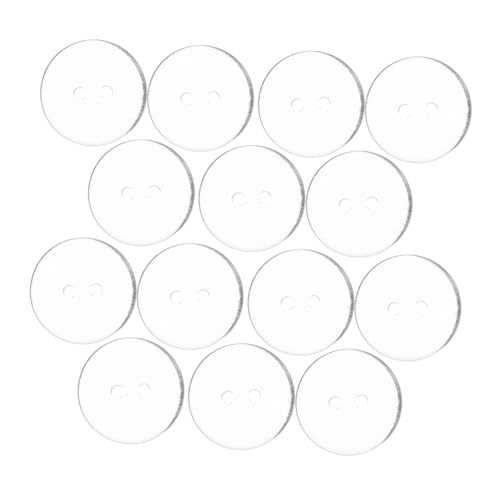 AUTSUPPL 50 Stück Transparente Runde Resin Knöpfe Robuste Flache Handnähknöpfe für Diy Bekleidung Hemden Uniformen und Kreative Nähprojekte von AUTSUPPL