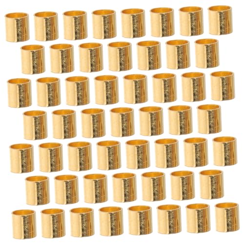 AUTSUPPL 500 Stück Kupfer Crimpperlen Elastische Schnur Quetschperlen Stopper Schmuckherstellung DIY Armband Ohrring Halskette Endkappen Zubehör Goldfarben von AUTSUPPL