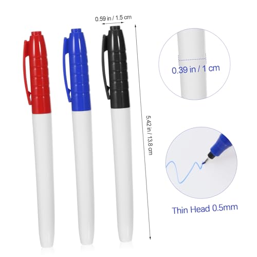 AUTSUPPL 6 Stück Teiliges Whiteboard Marker Feine Spitze Wasserbasierte Trocken Abwischbare Filzstifte in Blau Schwarz Rot für Büro Schule Glatte Oberflächen Wiederverwendbar Leicht und von AUTSUPPL