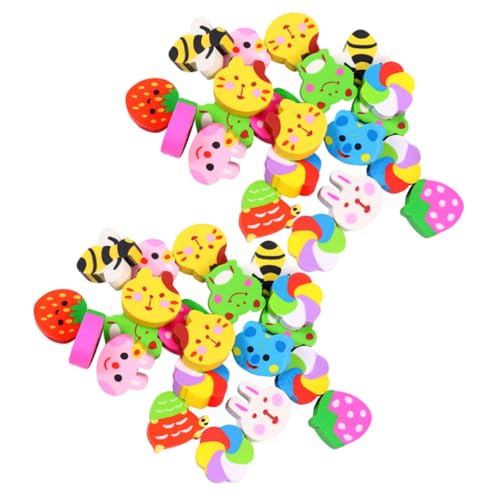 AUTSUPPL 60 Stück Mini Radiergummis für Cartoon-motiv Kleine Bunte Radierer aus Sicherem Praktisch zum Schreiben und Zeichnen als Schulzubehör und Geschenk für Mädchen von AUTSUPPL