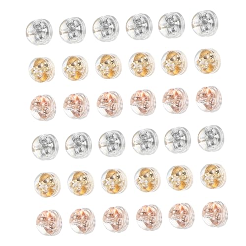AUTSUPPL 60 Stück Teiliges Silikonbeschichteter Ohrstecker-verschlüsse Weiche Hautfreundliche Ohrstöpsel Komfortable Anti-rutsch-ohrringstopper für Ohrhänger und Ohrstecker Klare von AUTSUPPL
