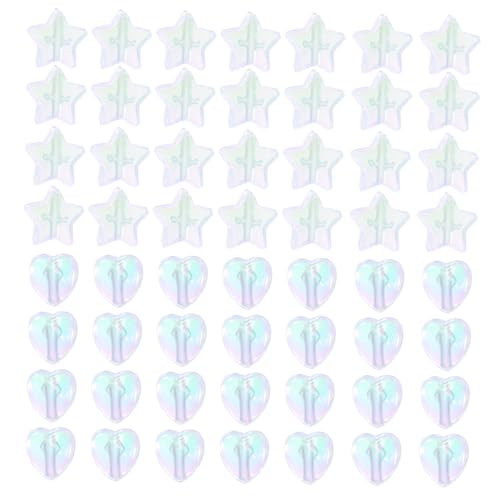 AUTSUPPL 600Stücke Herz Fünfzackstern Spacer Perlen Transparente Ab Acrylperlen für DIY Schmuckherstellung Perlen pro Packung für Armbänder und Bastelprojekte von AUTSUPPL