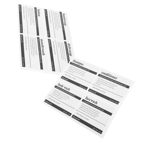 AUTSUPPL 8 Blätter Selbstklebende PVC Etiketten für Badezimmerflaschen Klare Skincare Aufkleber zur Einfachen Organisation von Shampoo Lotion und Kosmetikflaschen von AUTSUPPL