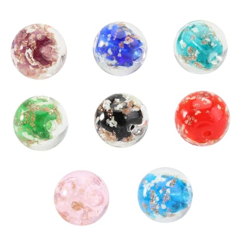 AUTSUPPL 8 Stück Teiliges Glasperlen Leuchtende Spacer Perlen für Schmuckherstellung DIY Armbänder Halsketten Ohrringe in Rot Blau Grün Fruchtgrün Schwarz Lila See Blau von AUTSUPPL