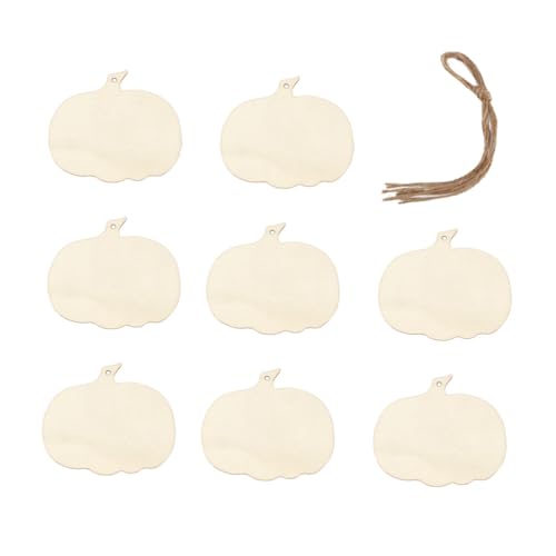 AUTSUPPL 8 Stück Teiliges Holzscheiben Kürbisform zum Basteln Unbehandelt Langlebig für DIY Halloween Deko Naturbelassene Holzplättchen für Kreative Herbstdekoration von AUTSUPPL