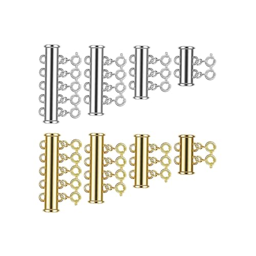 AUTSUPPL 8 Stück Teiliges Magnetverschluss für Schmuck DIY Mehrreihige Magnetische Schnappverschlüsse in Silber und Gold Starke Haltekraft Vielseitig für Armbänder und Halsketten AUTSUPPL 8 Stück Teiliges Magnetverschluss für Schmuck DIY Mehrreihige Magnetische Schnappverschlüsse in Silber und Gold Starke Haltekraft Vielseitig für Armbänder und Halsketten von AUTSUPPL