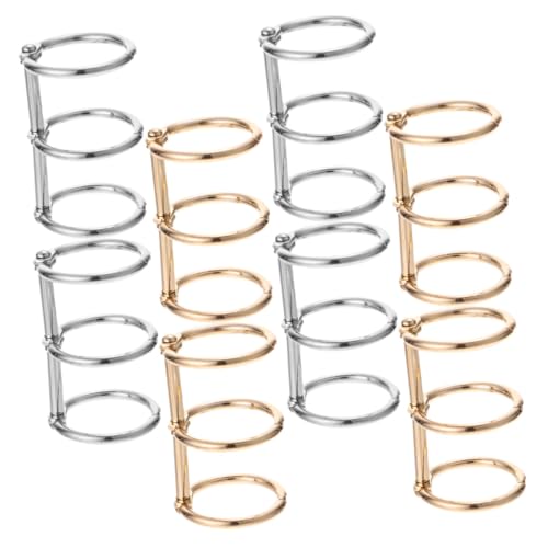 AUTSUPPL 8 Stück Teiliges Metallbuchringe Ring Binder Ringe Lose Verbinder für Ordner Scrapbook Organizer Gold und Silber Langlebig Installieren für Büro Schule und Zuhause von AUTSUPPL