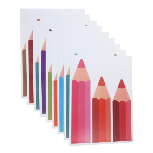 AUTSUPPL 9 Stück Bunte Stifte Wandaufkleber Selbstklebend Lebendige Klassenzimmer Dekoration Fenster Sticker Kinderzimmer Schulparty Wandtattoo von AUTSUPPL