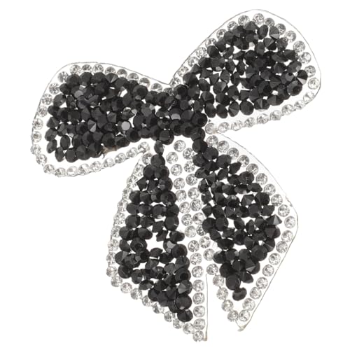 AUTSUPPL Bügelbild Strass Schleife Schwarz Glitzernde Bowknot Patches zum Aufbügeln für Kleidung Rucksack Jeans DIY Mode Applikation zur Textildekoration von AUTSUPPL