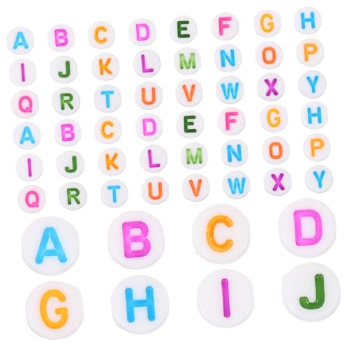 AUTSUPPL Bunte Buchstabenperlen mit Großen Löchern für DIY Schmuckherstellung Vielseitige Perlen zum Auffädeln für Armbänder Halsketten und Bastelprojekte von AUTSUPPL