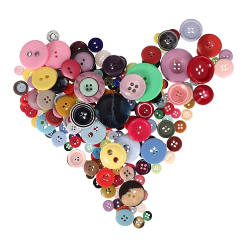 AUTSUPPL Bunte Resin Knöpfe Groß Mittel Klein DIY Bastelknöpfe Kleidung Knöpfe Nachfüllpack Nähen Zubehör für Bastelprojekte von AUTSUPPL