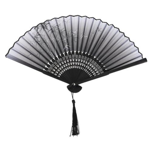 AUTSUPPL Chinesischer Faltfächer mit Zarter Quaste Dekorativer Handfächer im Retro-stil und Leicht als Tanz Fotorequisite Praktische Sommerkühlung Elegantes Geschenk mit Feiner Verarbeitung von AUTSUPPL