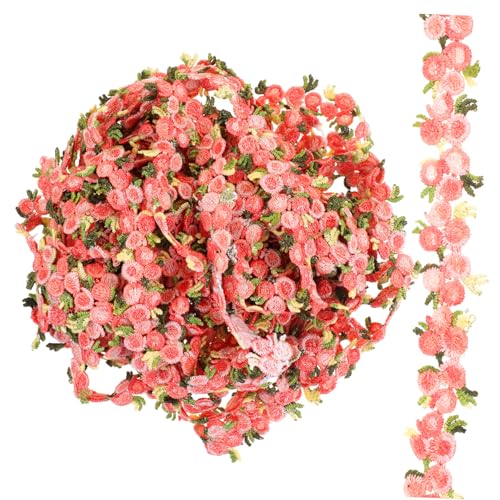 AUTSUPPL Delikate Bestickte Wasserlösliche Blumen spitzenborte in Blutrot DIY Spitzenbesatz für Kleidungsdekoration Handwerksverzierung und Festliche Accessoires von AUTSUPPL