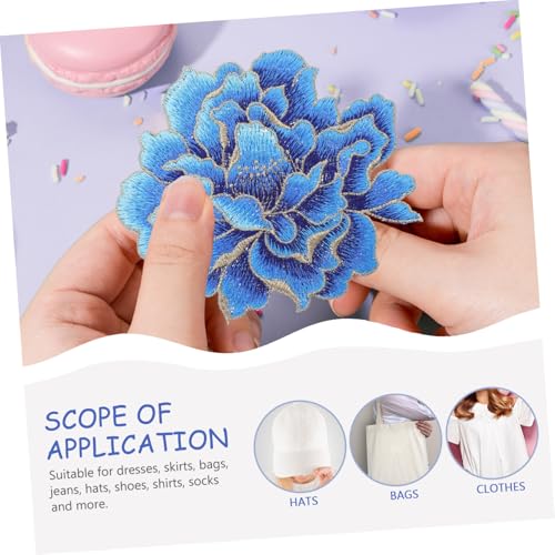 AUTSUPPL Großer Bestickter Pfingstrosen blumenaufnäher zum Aufnähen und Bügeln Floraler DIY textil flicken für Kleidung Reparatur und Dekoration von Jacken Taschen Schuhen und Hüten von AUTSUPPL