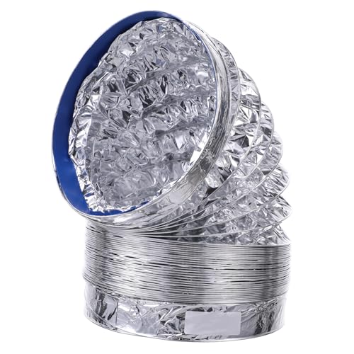 AUTSUPPL Hochtemperaturbeständiger Doppelwandiger Aluminium Flexschlauch Durchmesser für Abluftventilator Vielseitig Einsetzbar in Heizungs Lüftungs und Klimaanlagen Robust und Feuerfest von AUTSUPPL