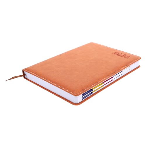 AUTSUPPL Jahresplaner Notizbuch Orange Kompakter Daily Planner mit Monatsübersicht Leichtes Langlebiges Büro Agenda Notizheft für Einfache Tagesplanung für Schule und Beruf von AUTSUPPL