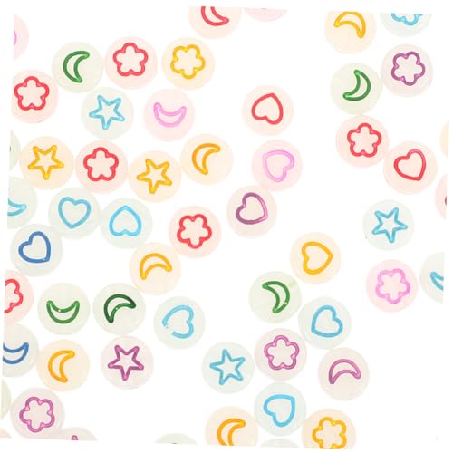 AUTSUPPL Leuchtende Acrylperlen Flach Rund Halbtransparent DIY Schmuckzubehör Armband Bastelperlen mit Bunten Buchstaben Mustern und Herzmotiv für Armband Selber Machen AUTSUPPL Leuchtende Acrylperlen Flach Rund Halbtransparent DIY Schmuckzubehör Armband Bastelperlen mit Bunten Buchstaben Mustern und Herzmotiv für Armband Selber Machen von AUTSUPPL