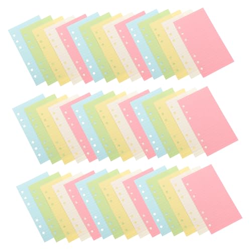 AUTSUPPL Liniert Buntes Nachfüllpapier für Ringbuch Notizbuch Farbiges Loseblattpapier für Notizen Tagebuch Büro und Schule Kompatibel Ring Planern von AUTSUPPL