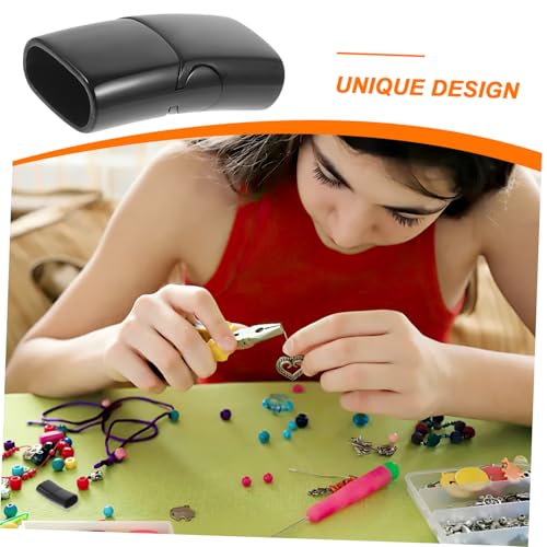 AUTSUPPL Magnetverschluss Armband Edelstahl Magnetische Schmuckverschluss DIY Zubehör für Lederband Kette Schwarz Langlebiger Verschluss für Armbänder und Halsketten von AUTSUPPL