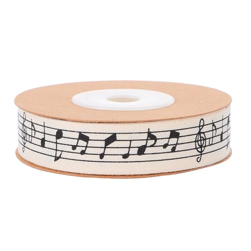 AUTSUPPL Musikalisches Baumwollband Bedrucktes Dekoband mit Musiknoten Vielseitig für Geschenkverpackung Blumenarrangements und DIY partydekoration Langlebiges Bastelband von AUTSUPPL