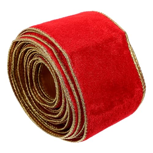 AUTSUPPL Rotes Samtband Polyester Geschenkband zum Schneiden Bastelband für Festliche Geschenkverpackung DIY Schleifenbänder Dekoration für Weihnachten Valentinstag von AUTSUPPL