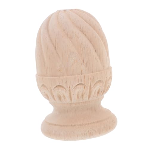 AUTSUPPL Rustikaler Holzbaluster Balusterpfosten mit Geschnitztem Ananas-design Unbehandelter Treppenpfostenkopf für Möbelgeländer DIY Dekoration Stabiles Holz Europäischer Stil von AUTSUPPL