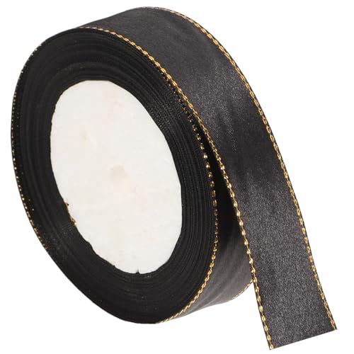 AUTSUPPL Schwarzes Geschenkband mit Goldener Kante Dekoratives Schmales Schleifenband für Geschenkverpackung DIY Bastelband für Party Blumen Kuchen und Geschenkboxen AUTSUPPL Schwarzes Geschenkband mit Goldener Kante Dekoratives Schmales Schleifenband für Geschenkverpackung DIY Bastelband für Party Blumen Kuchen und Geschenkboxen von AUTSUPPL