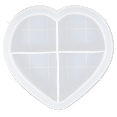 AUTSUPPL Silikon Epoxidharz Form Herzförmige Tablettform Wiederverwendbar Flexibel DIY Aufbewahrungstablett Gießform für Schmuck und Dekorationen von AUTSUPPL